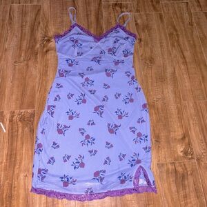 purple flower tank top dress